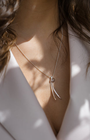 Shiawase halsband med kulkedja, silver