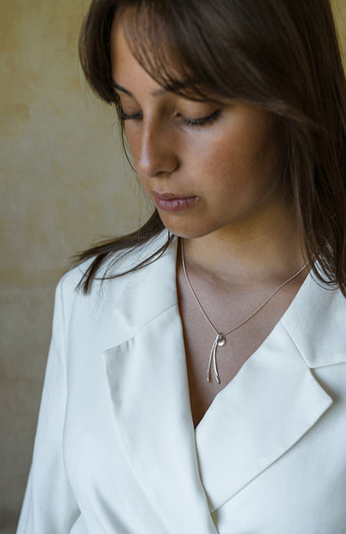 Shiawase halsband med kulkedja, silver