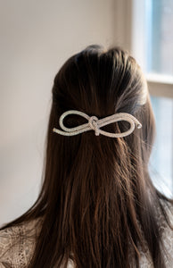 Bedazzled Bow silver, hårspänne