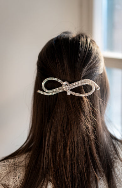 Bedazzled Bow silver, hårspänne