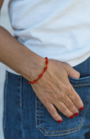 Love knots red, armband